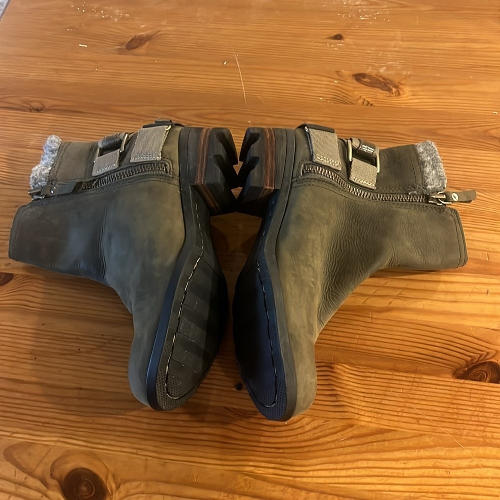 SOREL Lolla Leather Peet moss Ankle Boots Waterproof Block Heels Size 7.5 - Picture 11 of 14